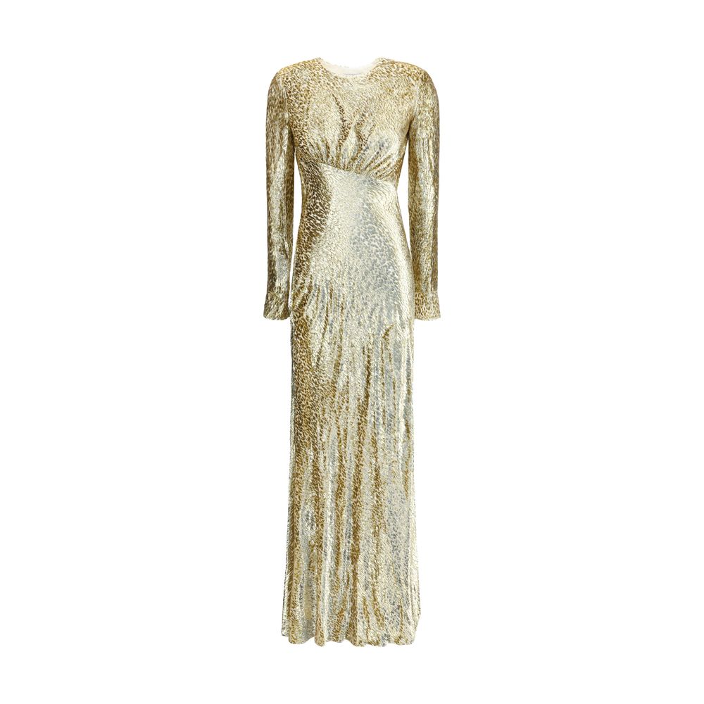Self-Portrait Gold thread long Dress